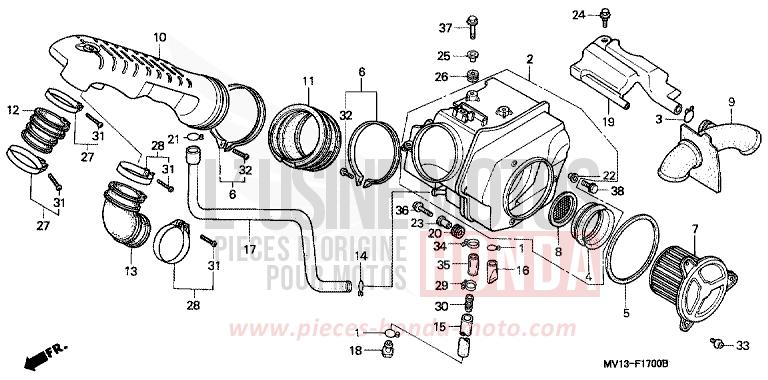 FILTRE A AIR de Africa Twin 750 FROLIDA BLUE (PB182G) de 1991